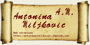 Antonina Miljković vizit kartica